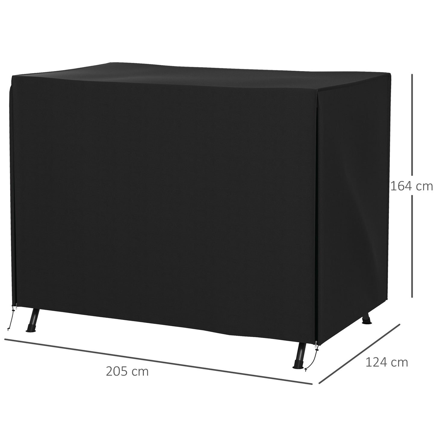 3-seat swing cover - water-repellent and winter-proof, 600D, black