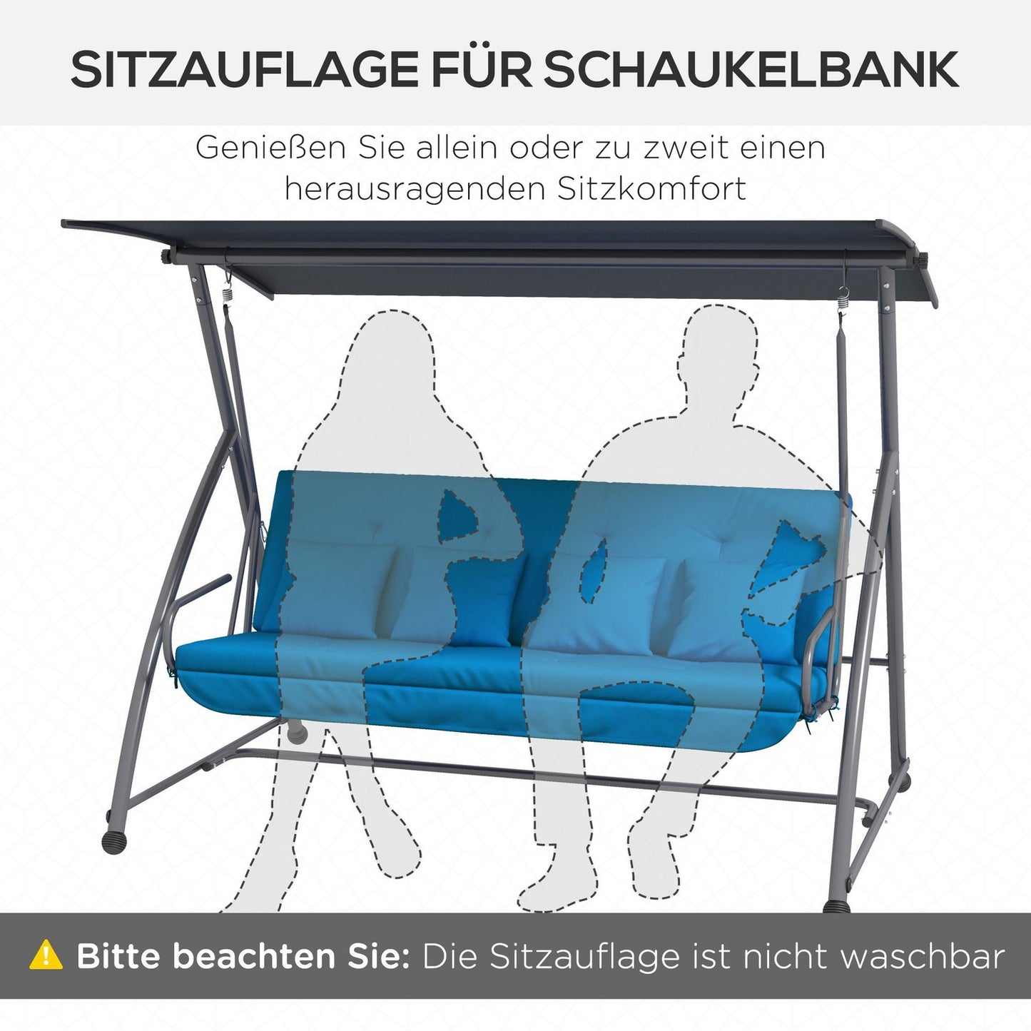 Blue Garden Swing Cushions – 170 cm seat and back cushions