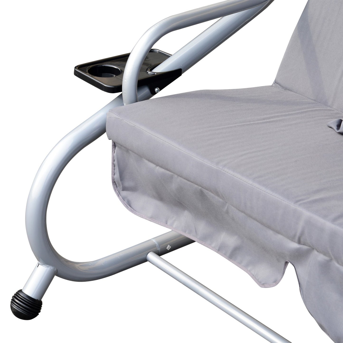 3-seat steel garden swing, horizontal, grey, 200x120x164 cm