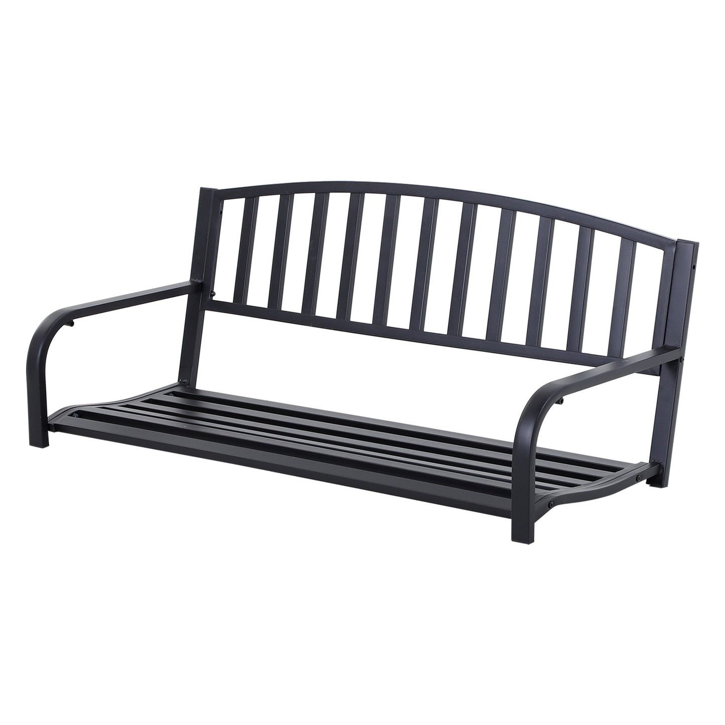 Black metal 2-seater garden swing bench with chains