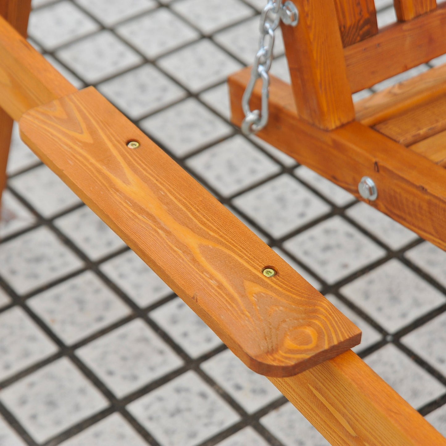 3-seat larch Garden swing bench in wood