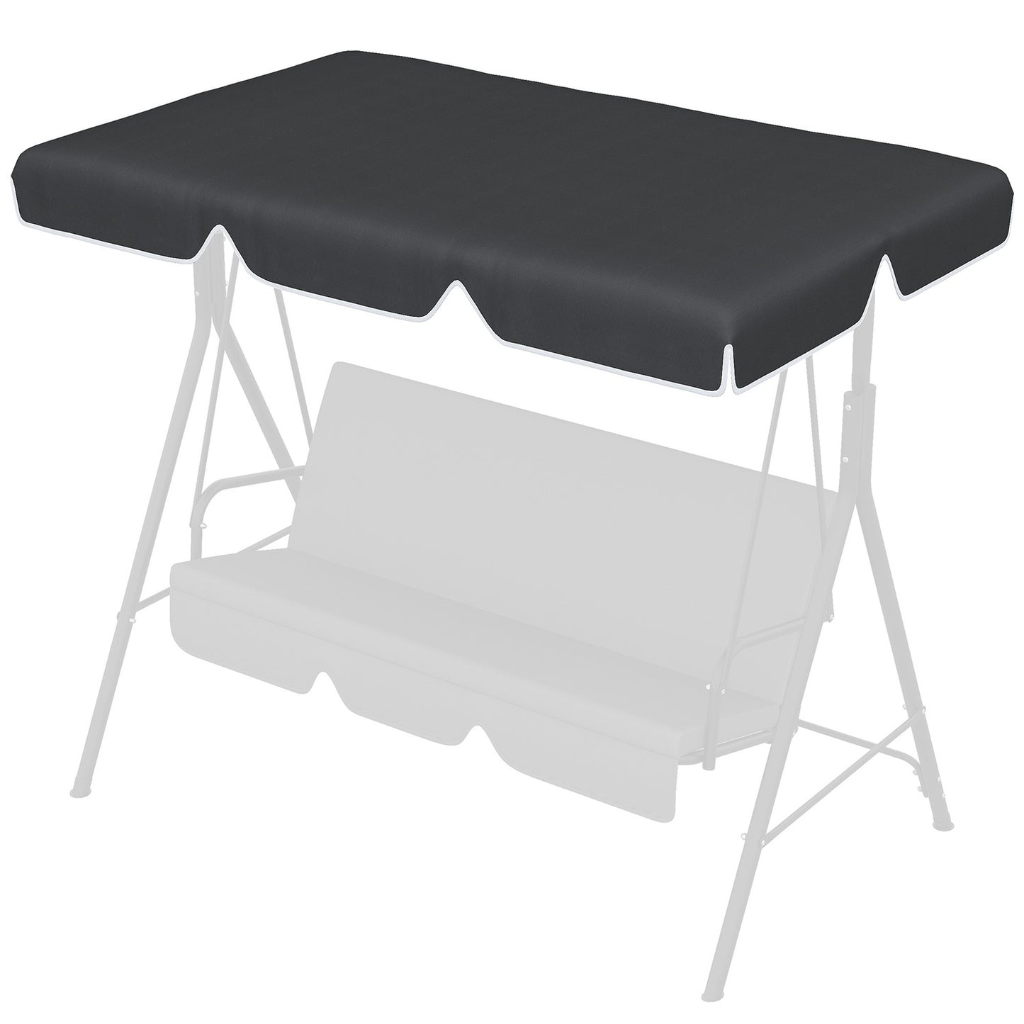 Black UV-protected canopy replacement for 2-seat swing