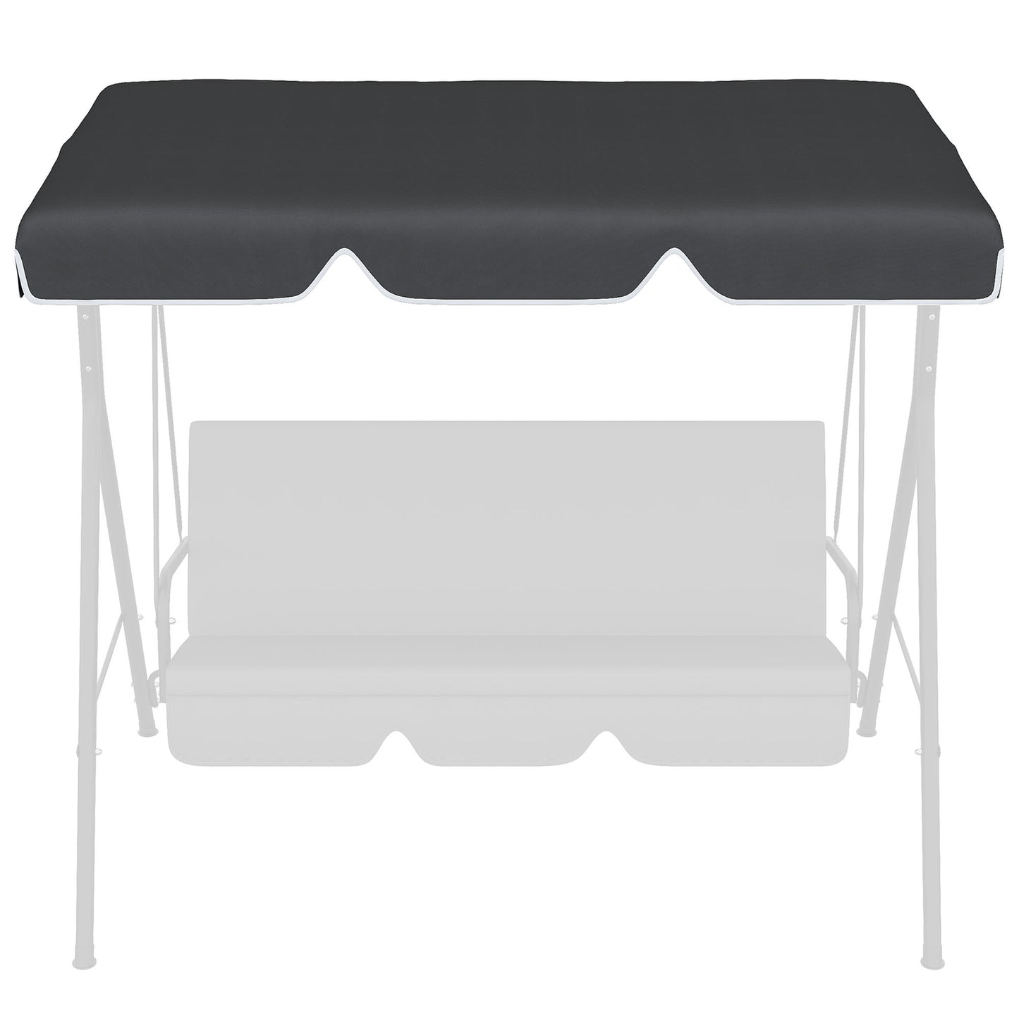 Black UV-protected canopy replacement for 2-seat swing