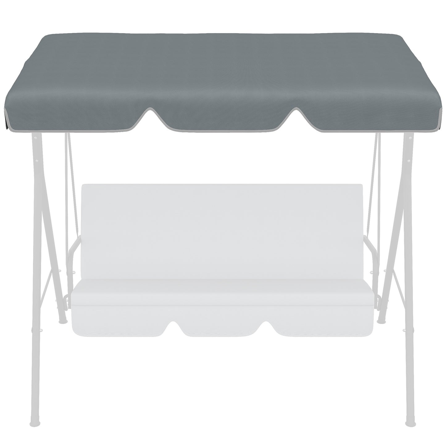 Replacement canopy for 2-seat swing, UV protected, dark grey
