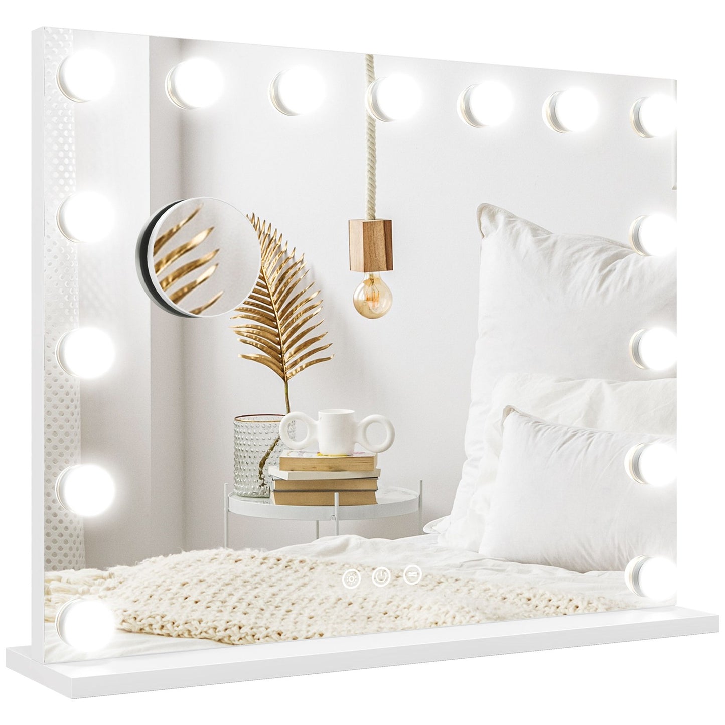 Hollywood makeup mirror, 15 LED, 3 modes, 10X magnification, USB