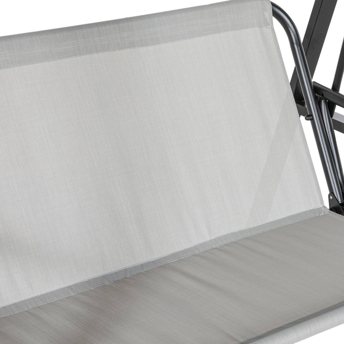 2-seat garden swing with adjustable roof, grey, 220 kg capacity