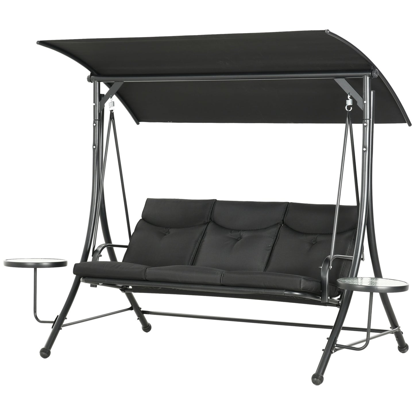 3-seat garden swing with canopy - Supports up to 300 kg
