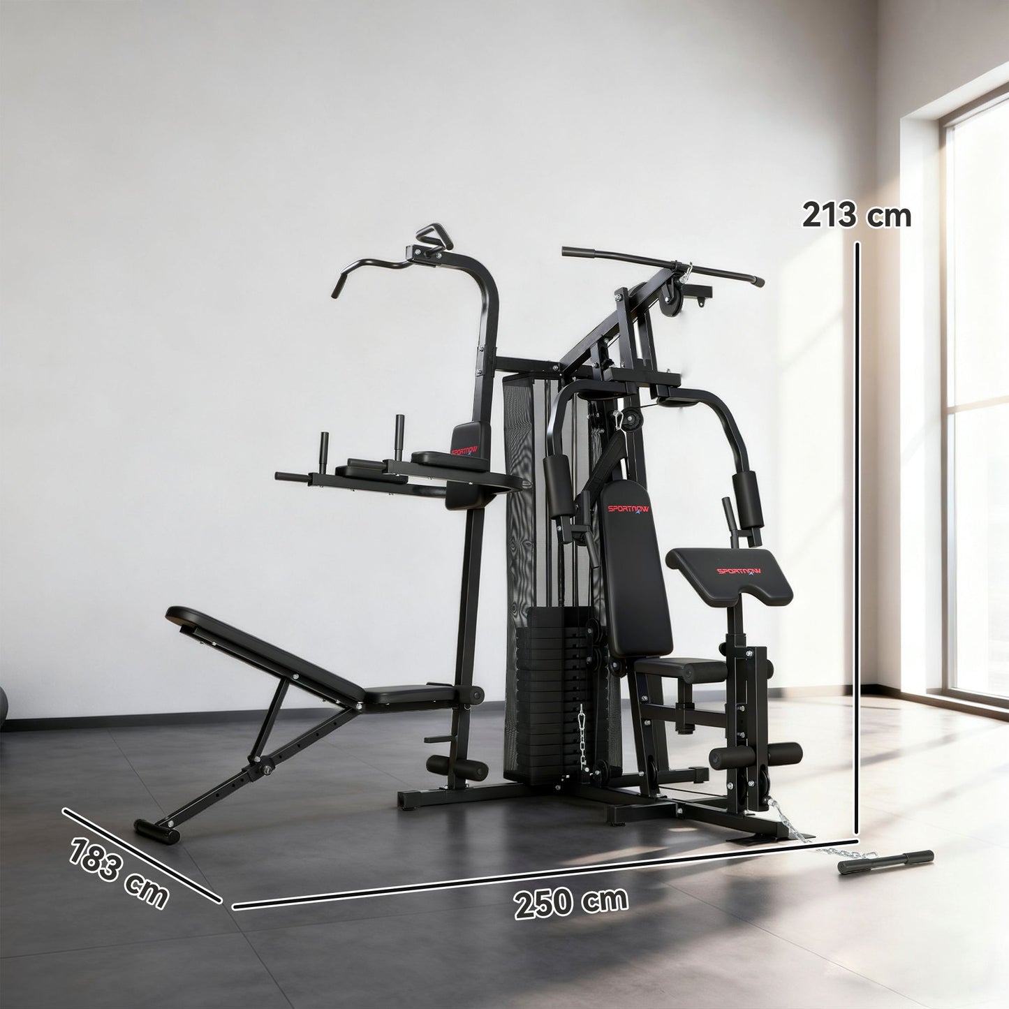 Home Gym Station – Adjustable Weight Bench, 10+ Exercises