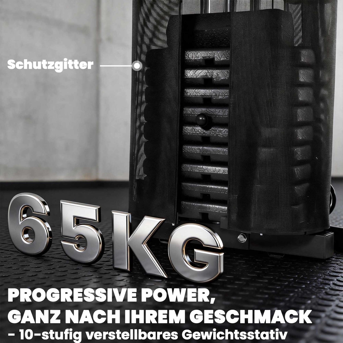 Home Gym Station with 65kg Weights, Lat Pull, Preacher Bench