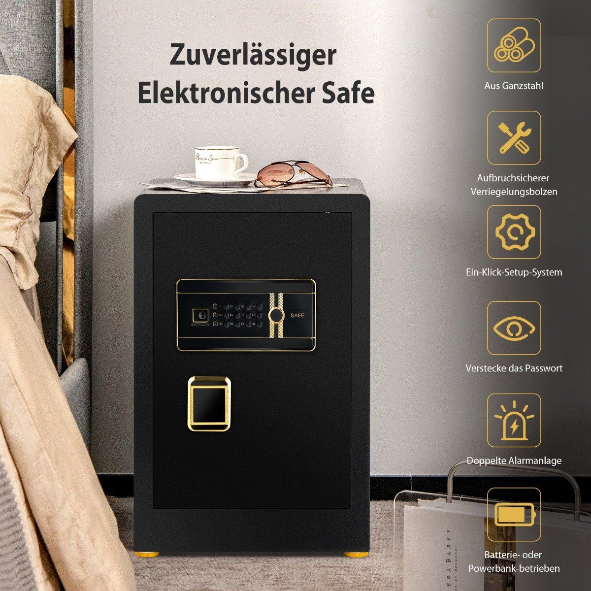 Home Safe 42.5L Steel Digital Keypad & Lock