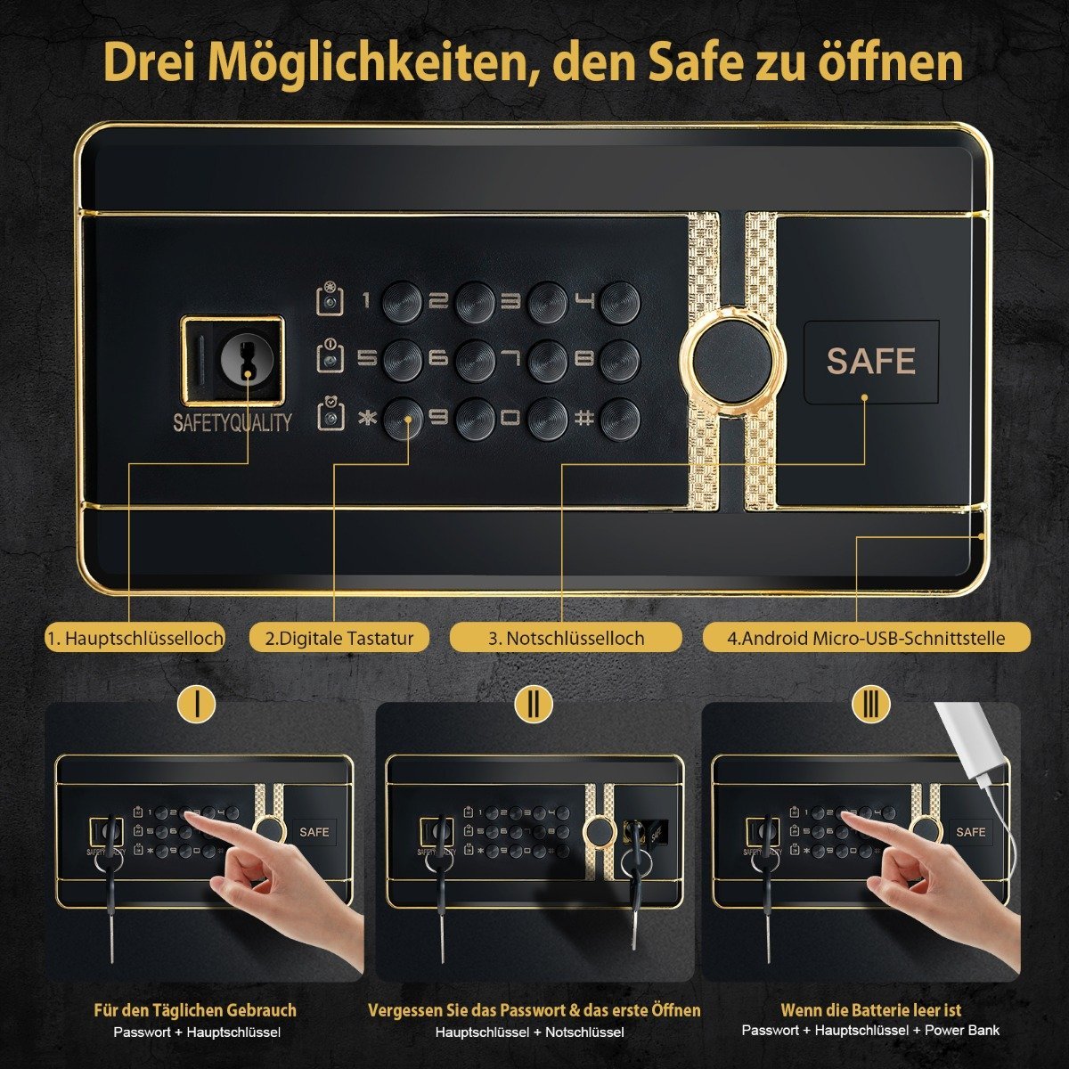 Home Safe 42.5L Steel Digital Keypad & Lock