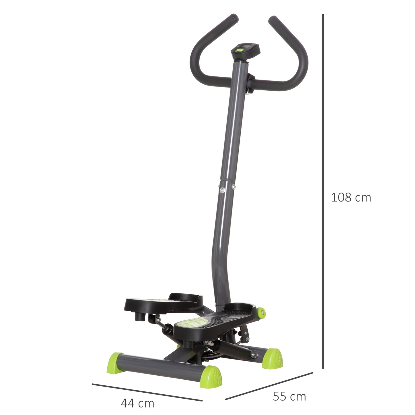 Stepper training machine with LCD, handle, 100 kg capacity