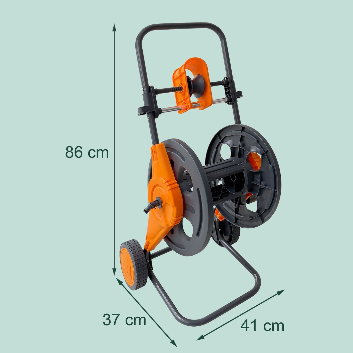 Garden hose reel and easy-to-use guide