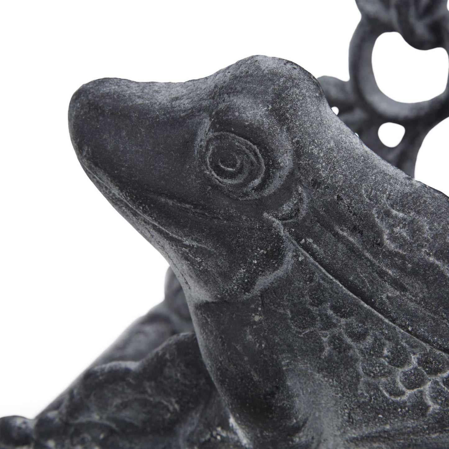 Hose holder in cast iron with frog motif