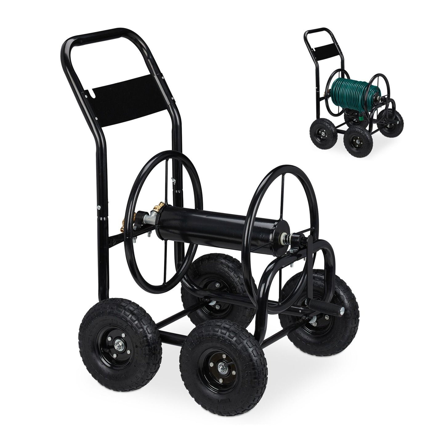 Hose trolley Metal Black