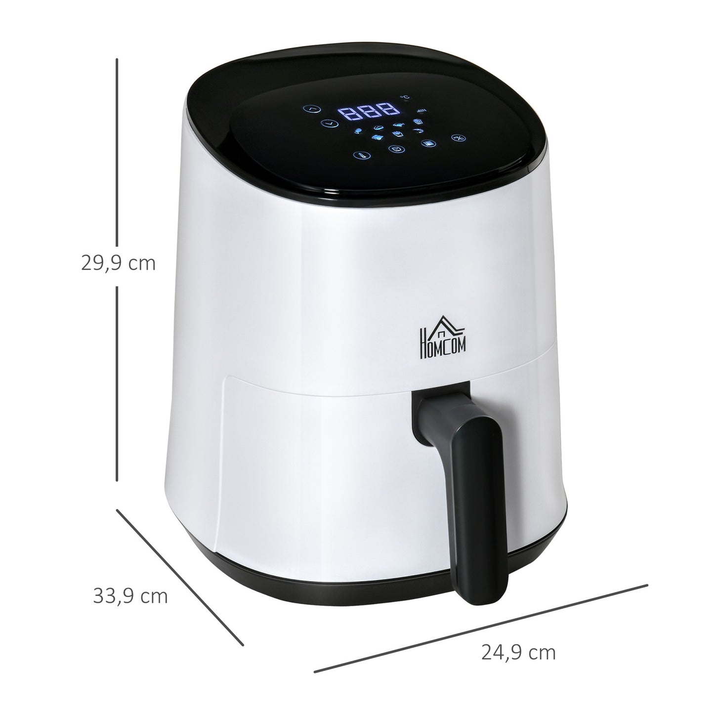 Air Fryer 2.5L, 1300W, non-stick basket, white/black