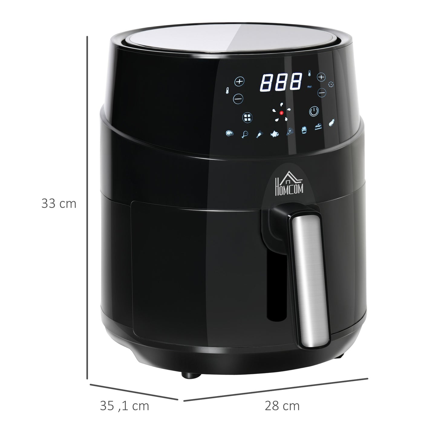 4.5L hot air fryer, 1500W, 8 presets, non-stick basket