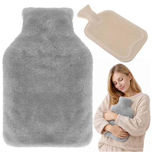 Hot Water Bottle 1.8L with Soft Plush Cover