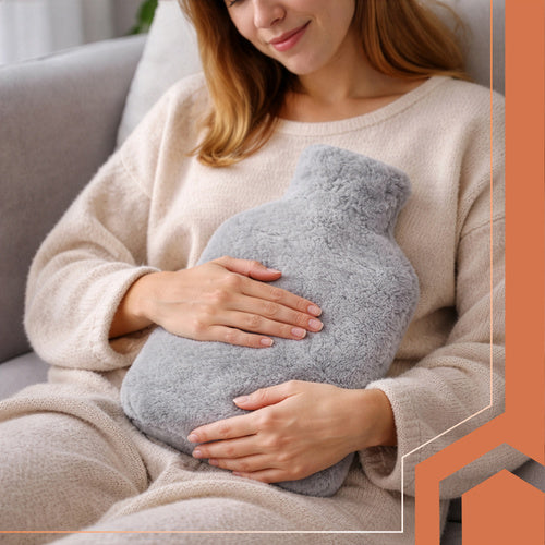 Hot Water Bottle 1.8L with Soft Plush Cover