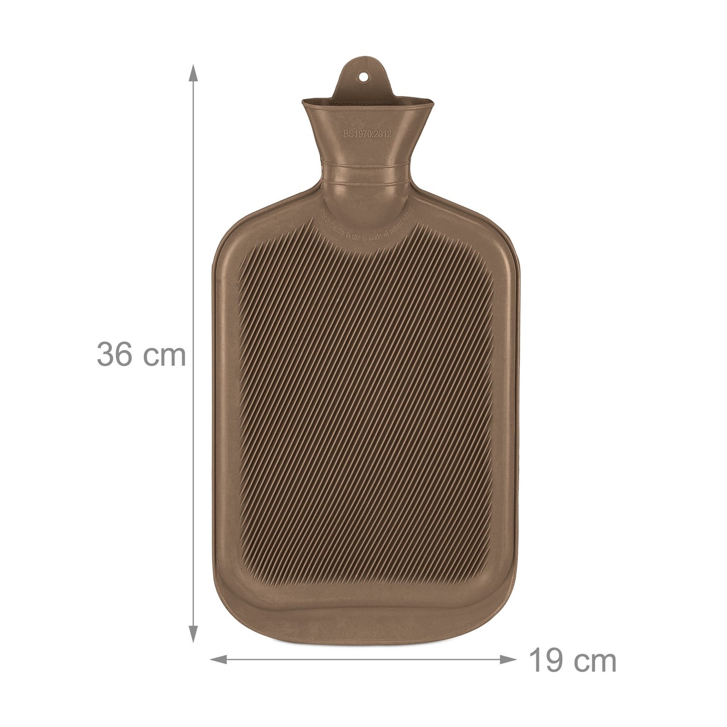 Hot Water Bottle 2L – Brown, Leak-Proof, Pain Relief