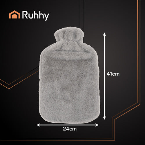 Hot Water Bottle with Plush Cover, 3.5L Capacity