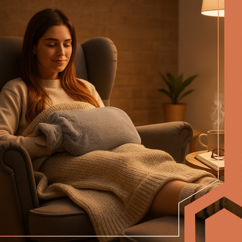 Hot Water Bottle with Plush Cover, 3.5L Capacity