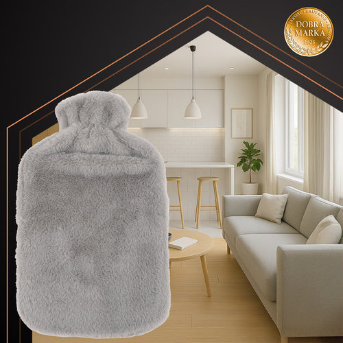 Hot Water Bottle with Plush Cover, 3.5L Capacity