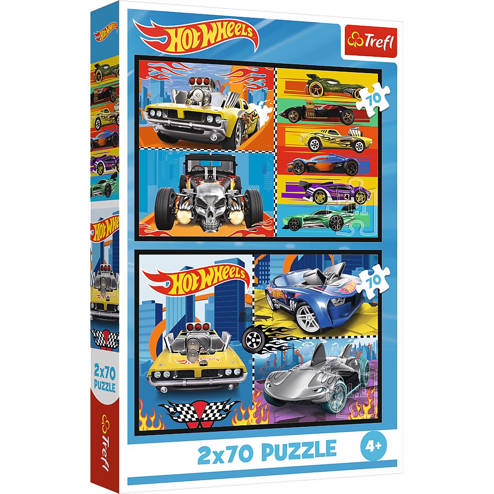 Hot Wheels Puzzle Set, 2 Sets of 70 Pieces Each