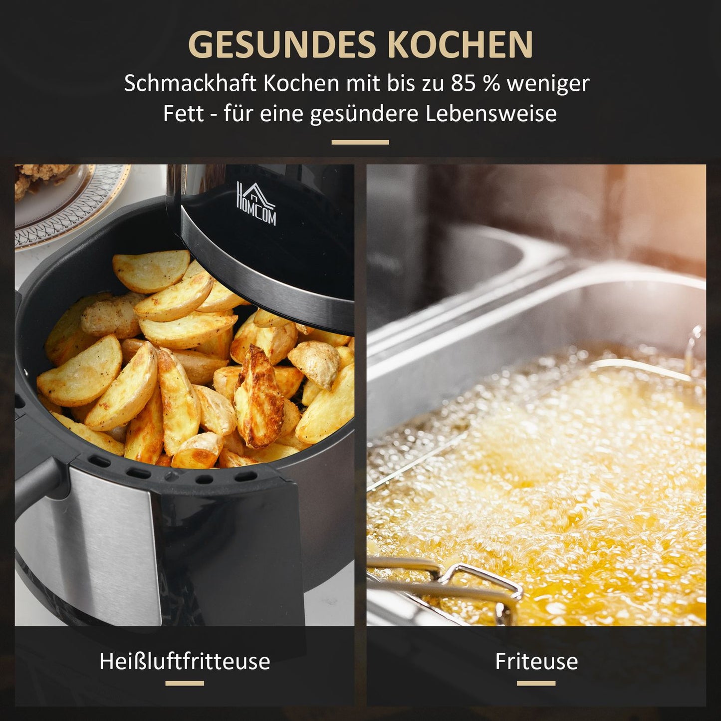 4L Air Fryer, 12 programs, LED screen, non-stick basket