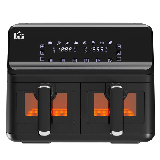 8L Air Fryer, Dual Chamber, No Oil, 2500W, Black