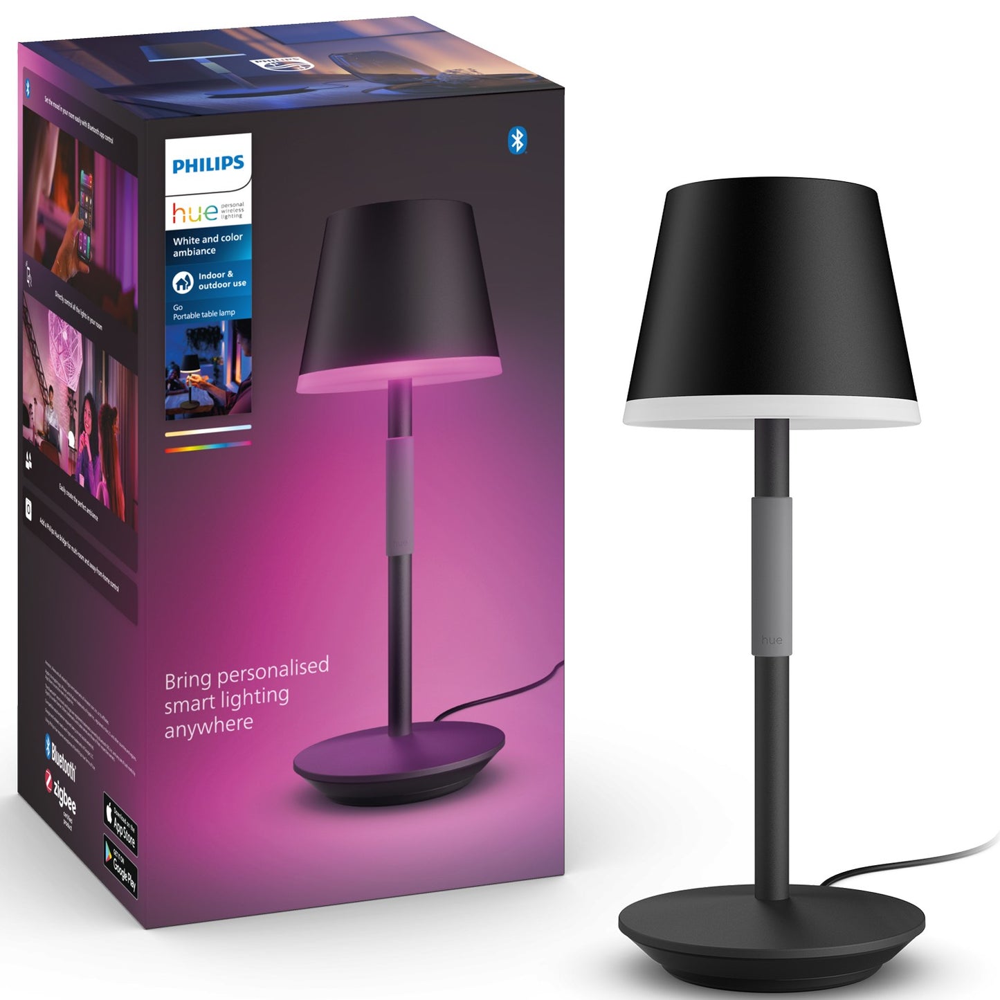 Hue Go Portable table lamp Black/Dark grey