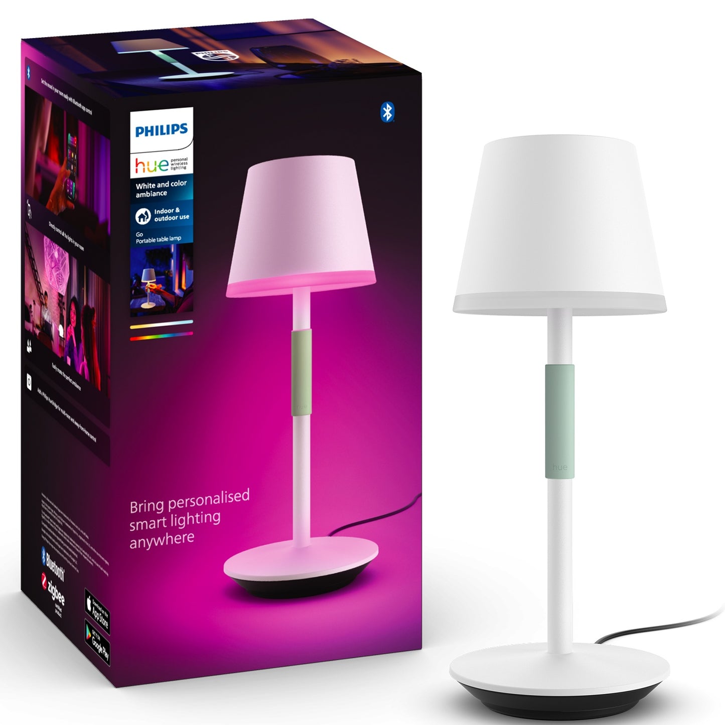 Hue Go Portable table lamp White/Sage green