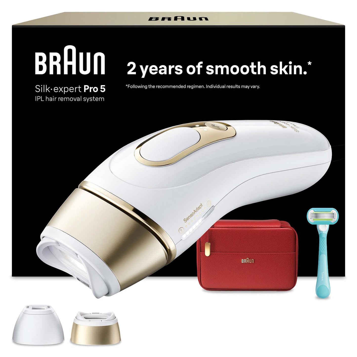 IPL Hair Removal Device, Home Use, 2 Heads, Long-Lasting Results