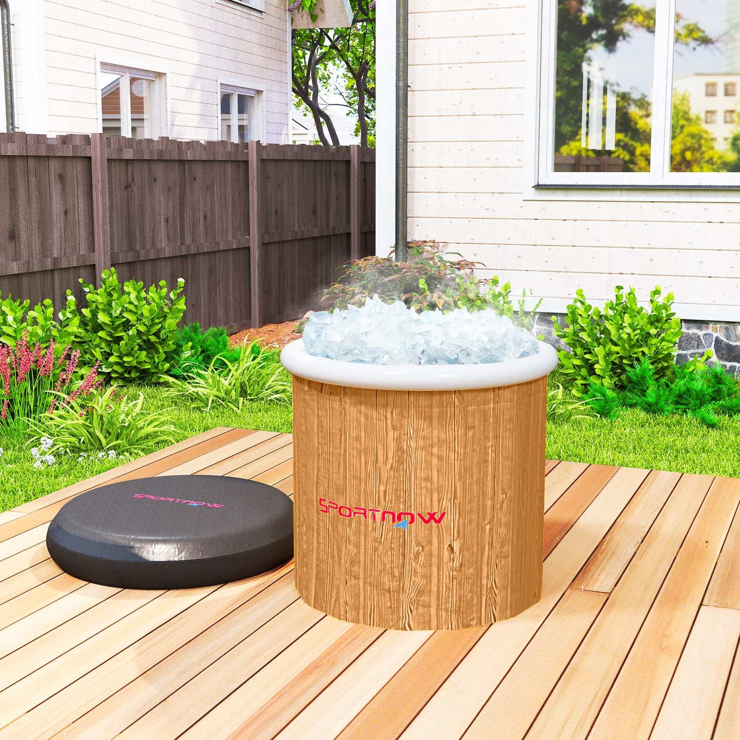 Inflatable 300L ice bath - lid, pump and bag included