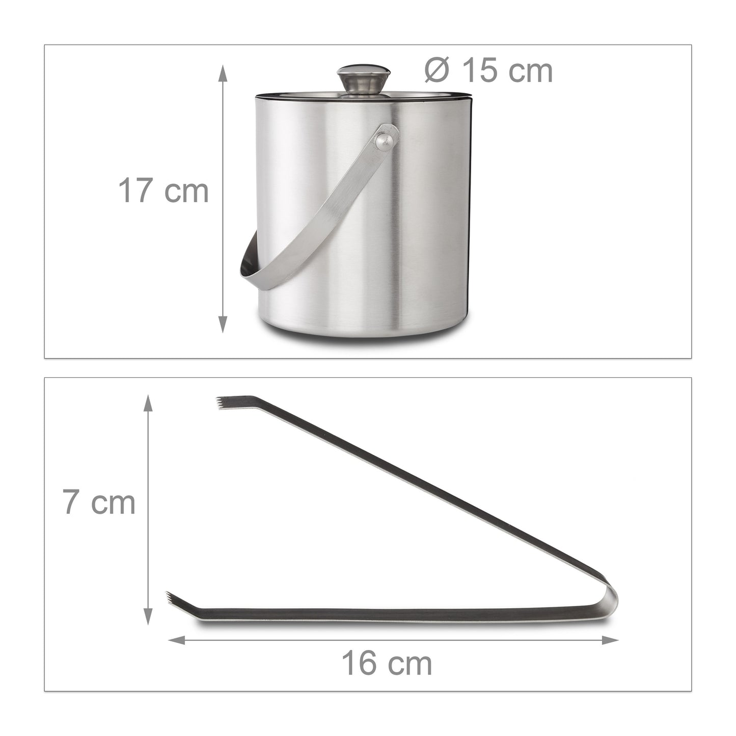 Ice Bucket 2 Liter Closing with Lid and Tongs, Ice Cube Container Wine Cooler