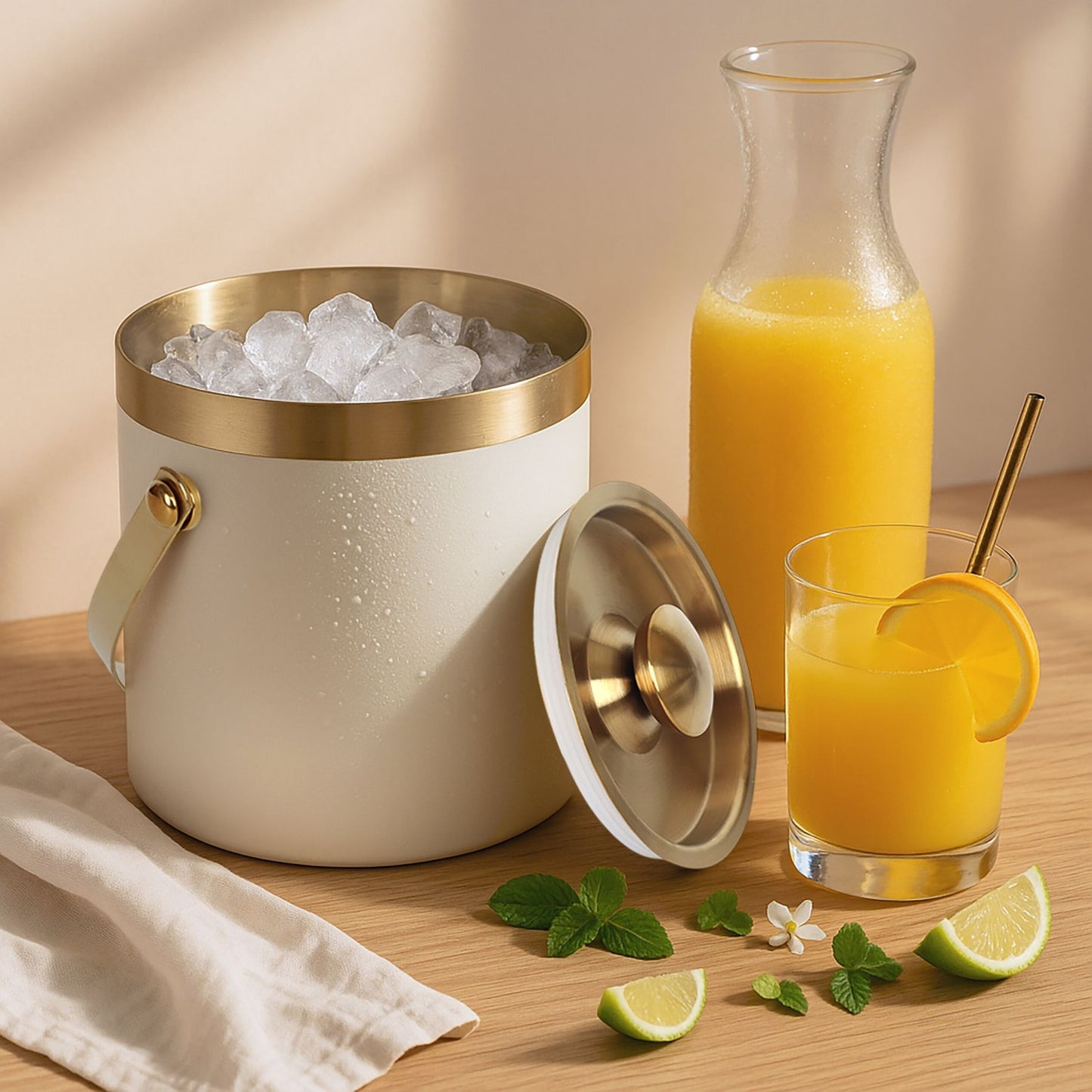 Ice Bucket with Lid – Double-Walled Stainless Steel