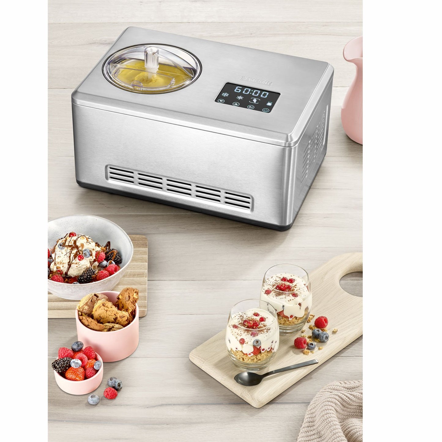 Ice Cream Maker with Compressor, 2 x 2L Capacity