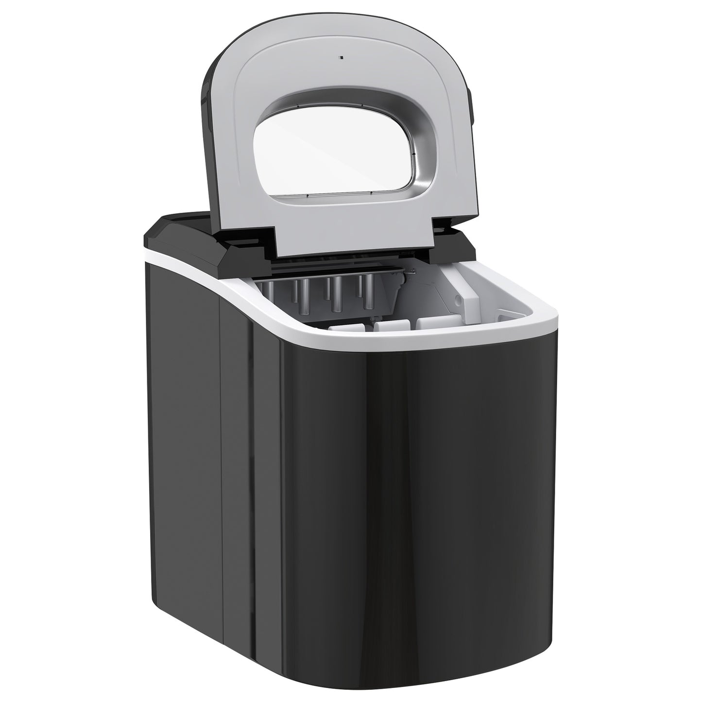 Ice cube machine with 12 kg/24 hours, double ice sizes, self-cleaning