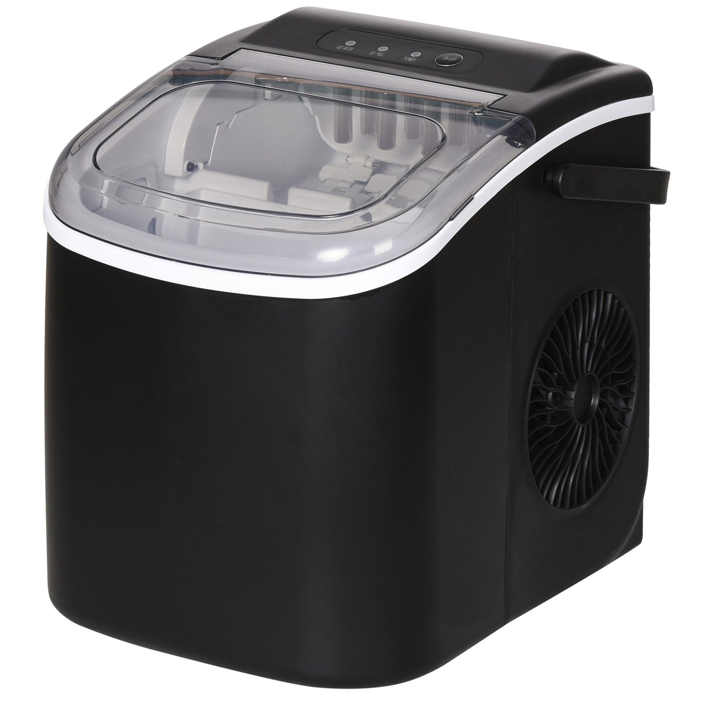 Ice Cube Maker, 9 cubes in 6-12 min, 12 kg/day, black