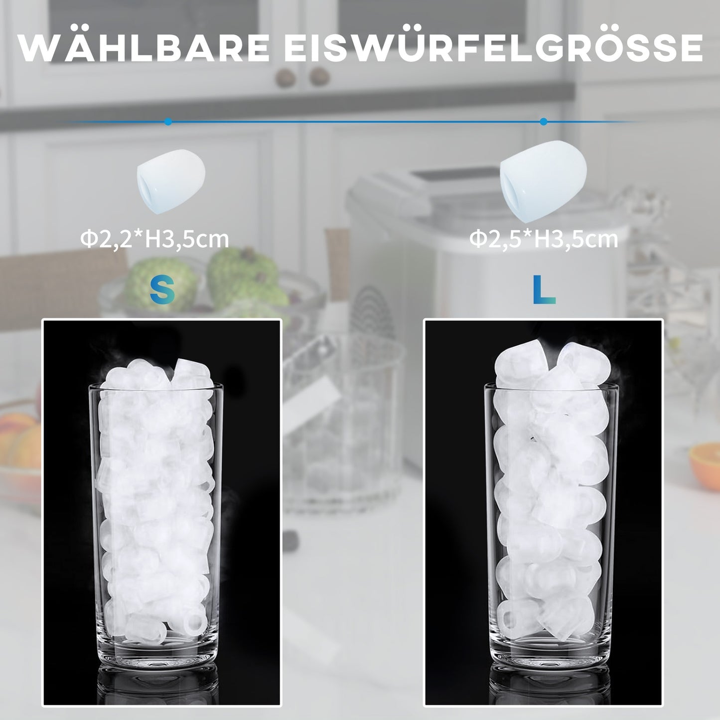 Ice machine, self-cleaning, 12 kg/day, white
