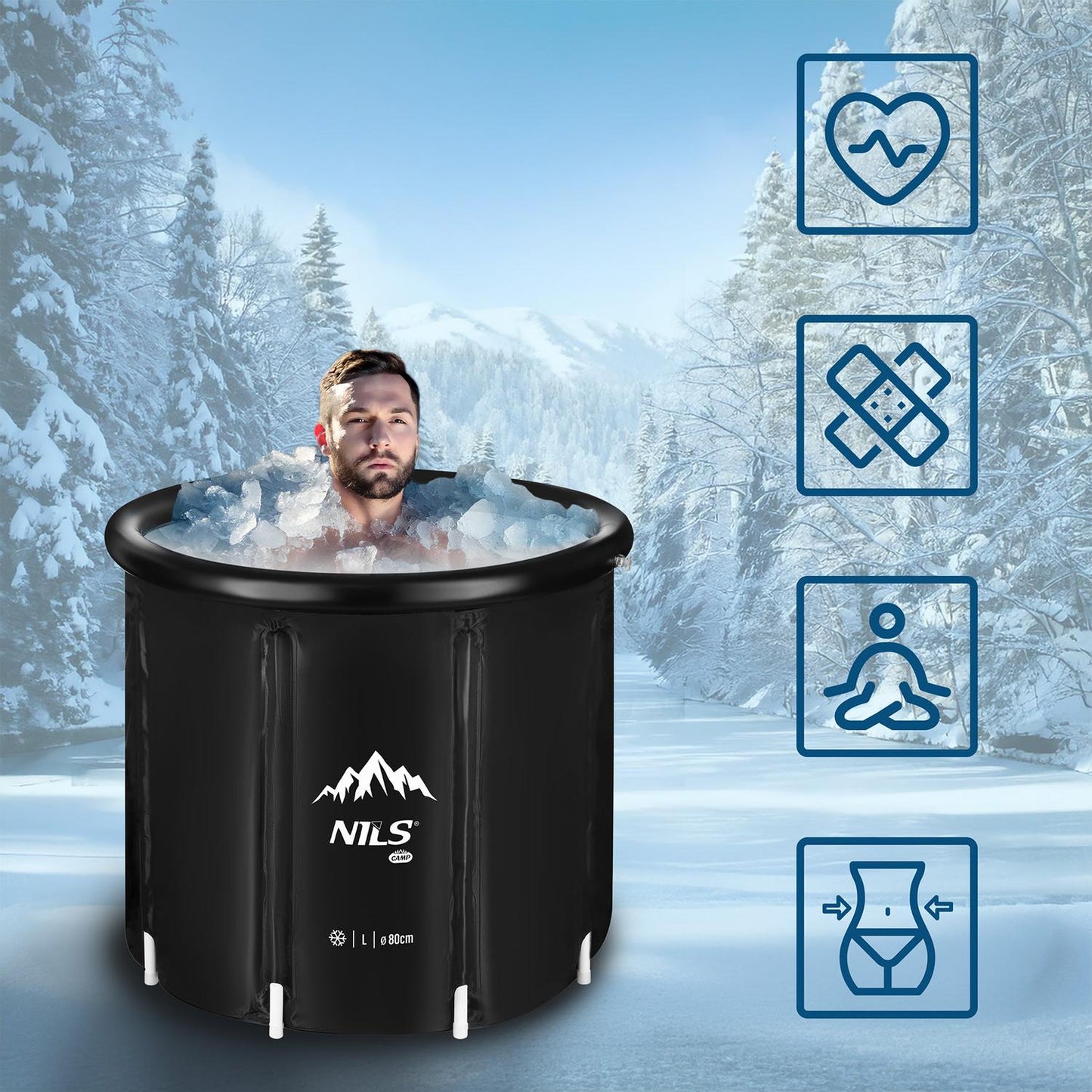 Ice Tub, 80 cm, Durable Plastic