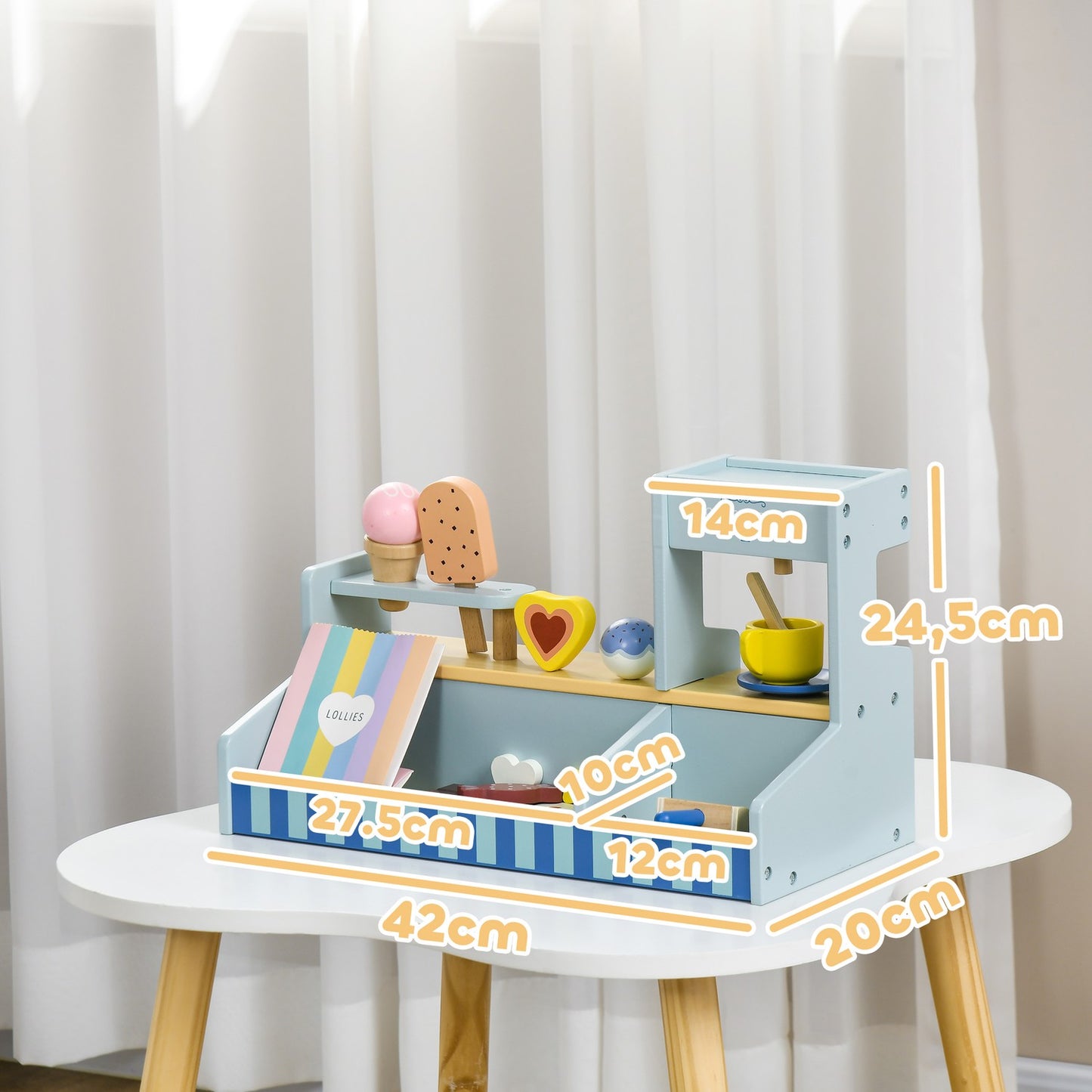 Ice cream shop for children, Light blue, 2-5 years