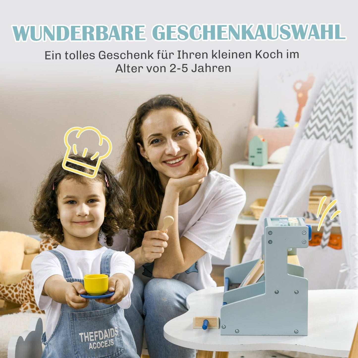 Ice cream shop for children, Light blue, 2-5 years