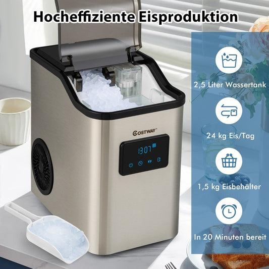 Ice cube machine 24kg per day crushed ice maker ice machine ice cube maker including shovel timer 2.5L water tank
