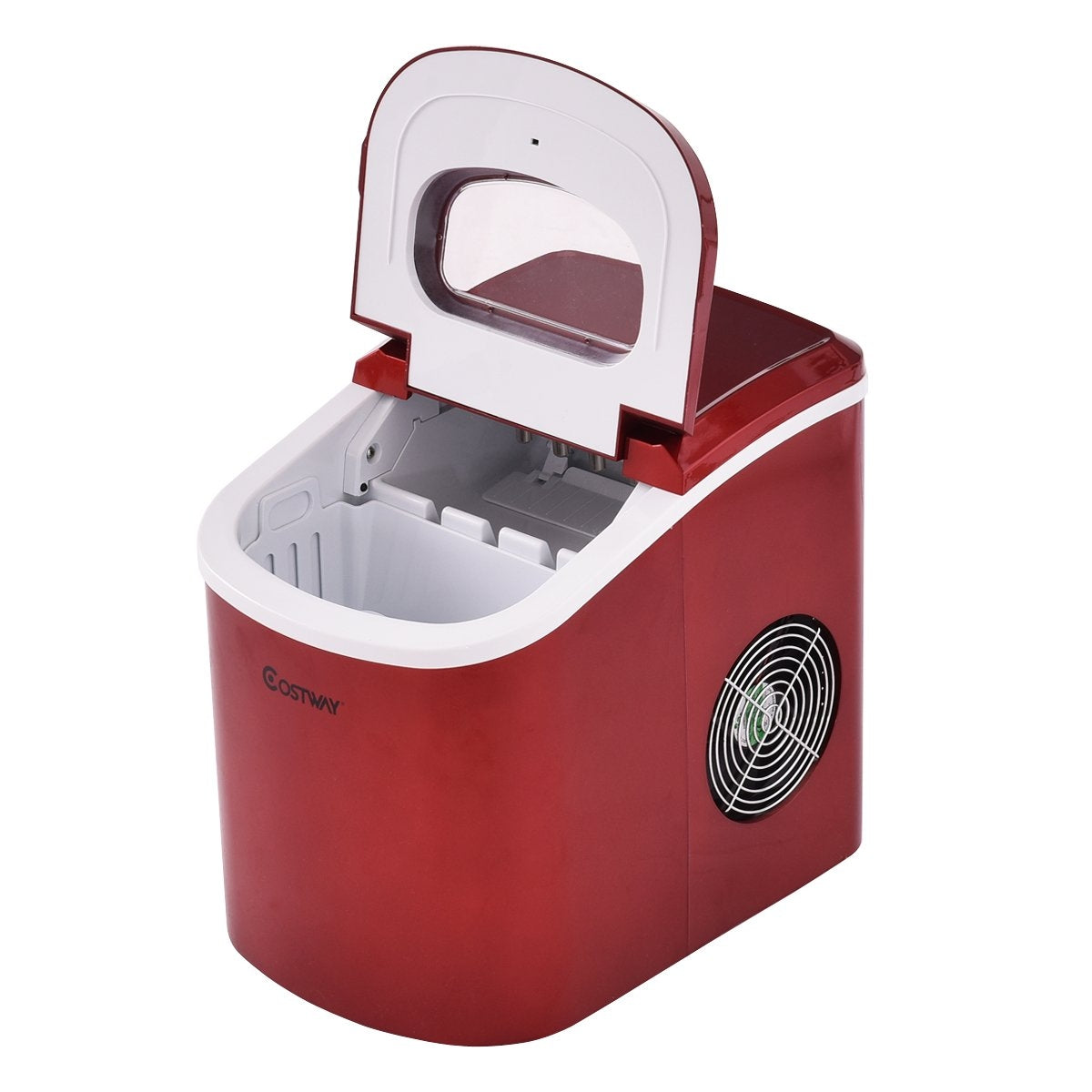 Ice cube machine ice machine including ice cube scoop red/silver 25 x 36 x 33 cm-red