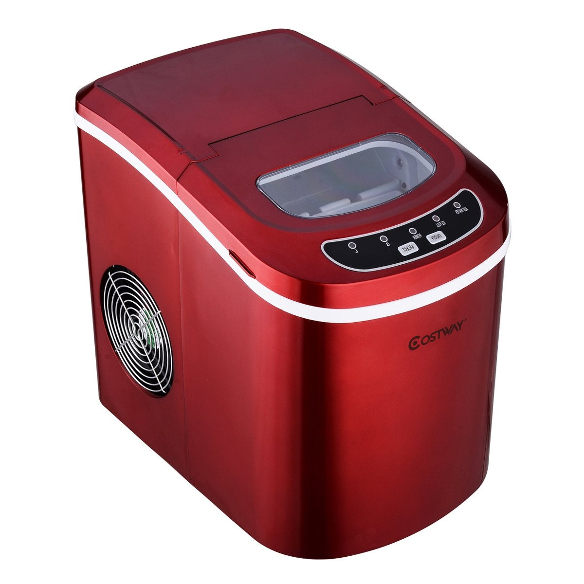 Ice cube machine ice machine including ice cube scoop red/silver 25 x 36 x 33 cm-red