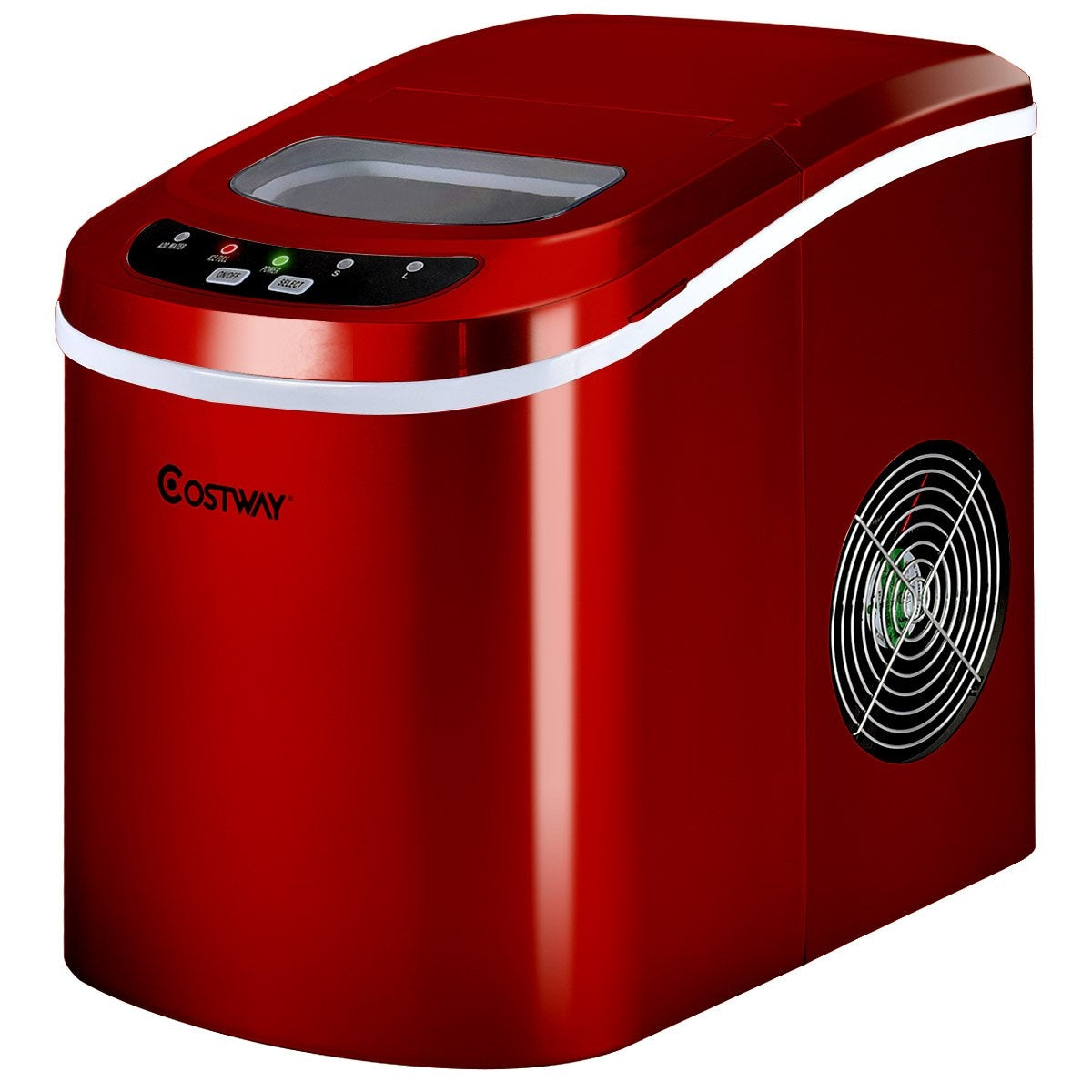 Ice cube machine ice machine including ice cube scoop red/silver 25 x 36 x 33 cm-red