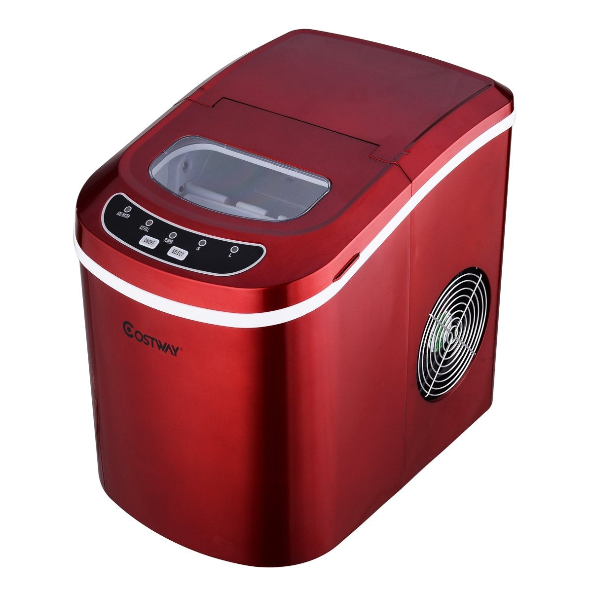 Ice cube machine ice machine including ice cube scoop red/silver 25 x 36 x 33 cm-red