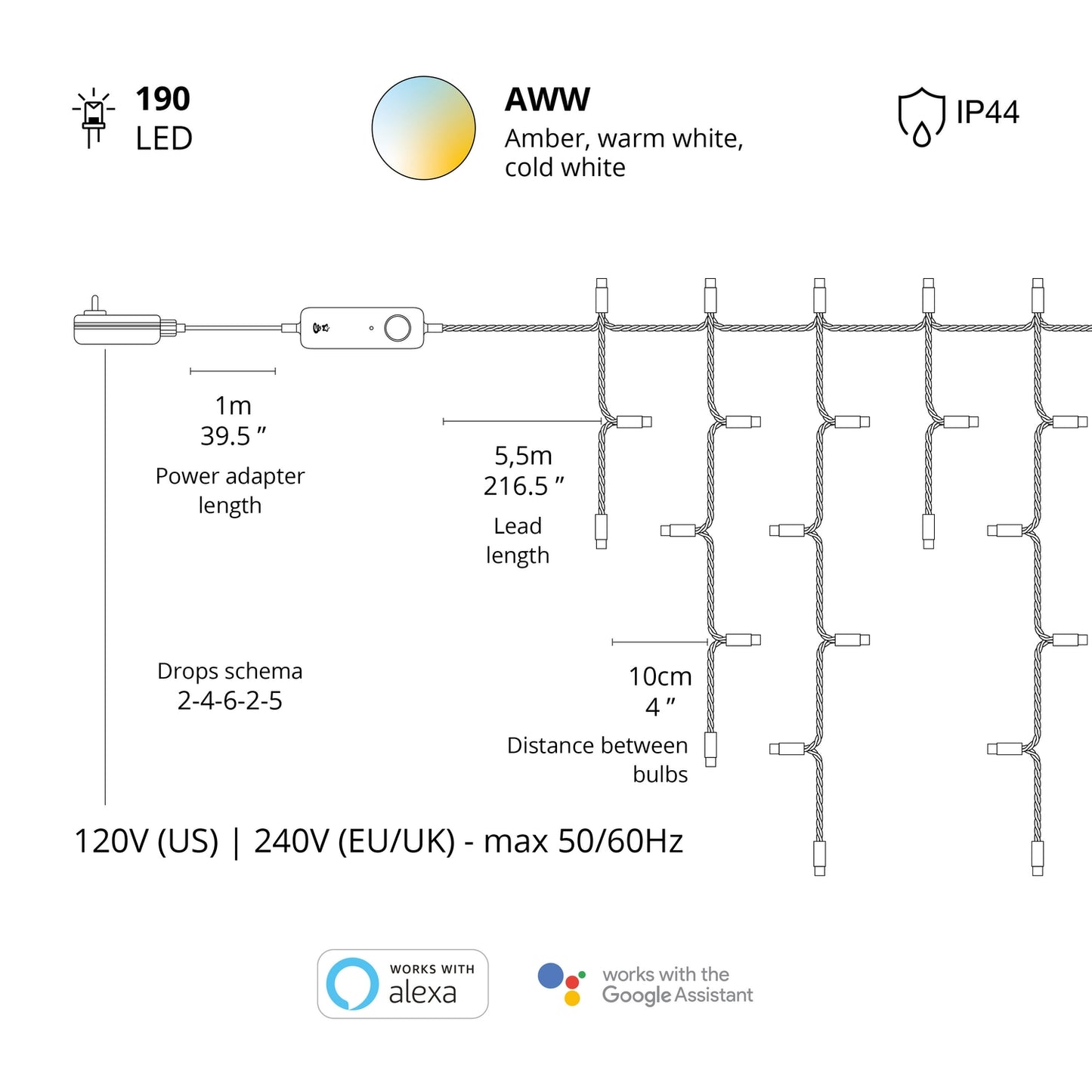 Icicle 190 AWW LEDs Gen.II IP44 Gold Edition