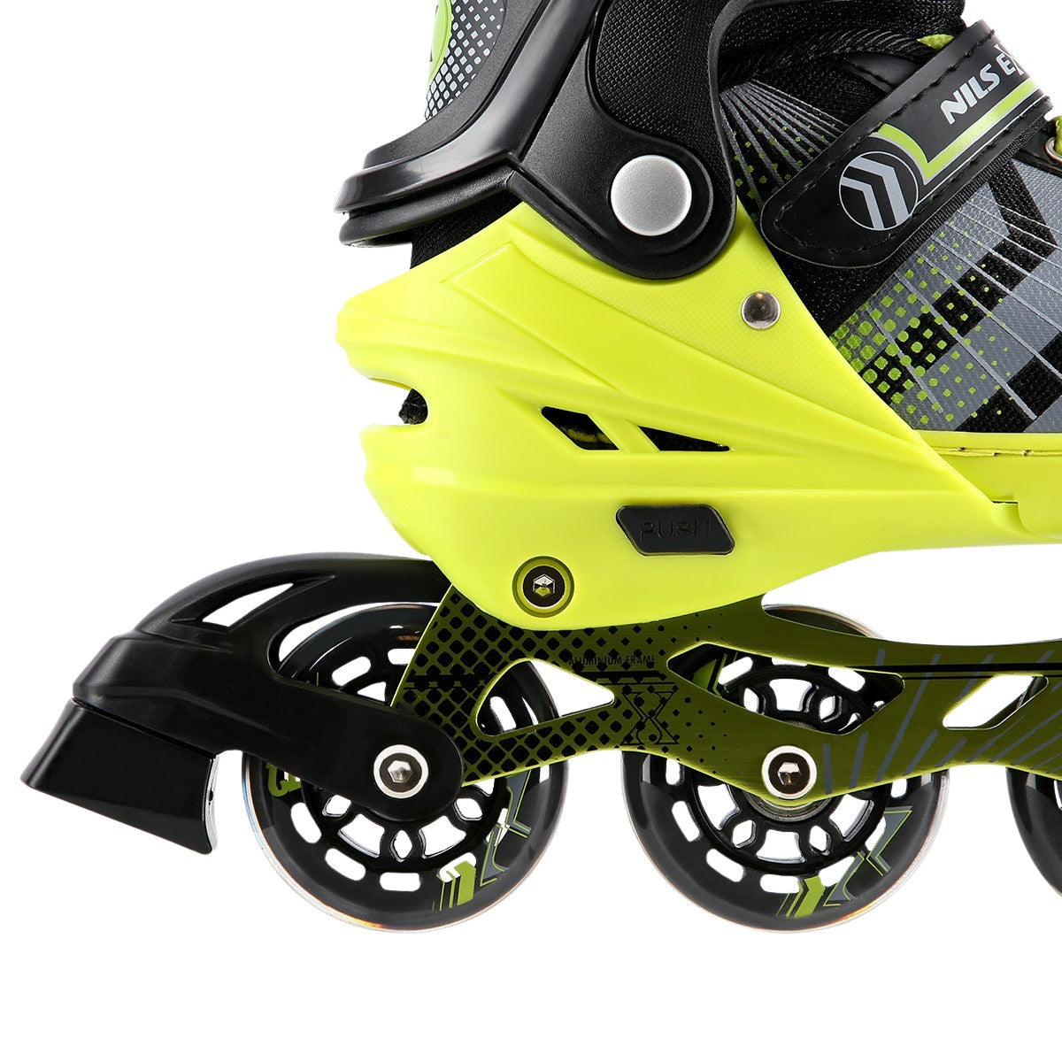 In-Line & Hockey Ice Skates, 4-in-1, Black-Green, Size L (39-43)